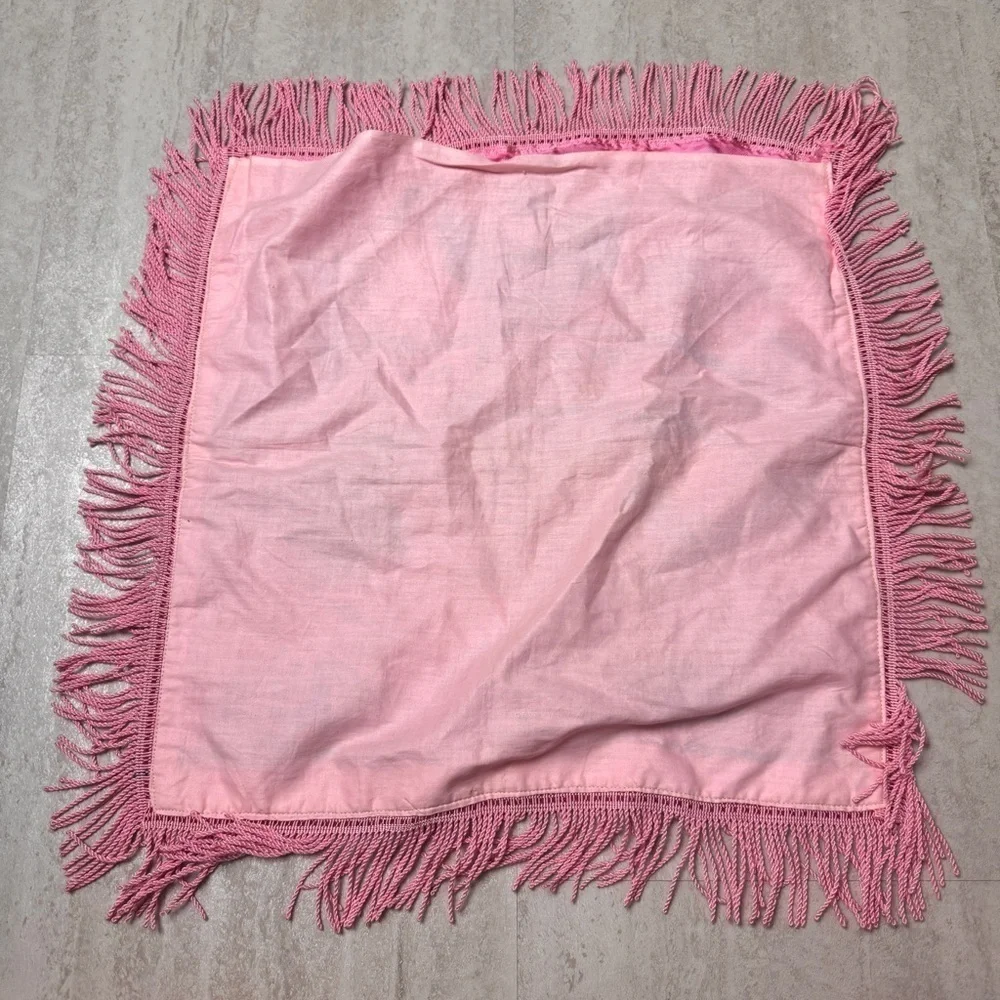 Vintage US Army satin fringe pillow case WWII souvenir pillow cases